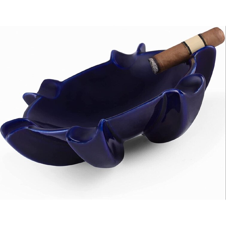 Genaositun Ceramic Cigar Ashtray For Men Durable Solid Slot Cigar